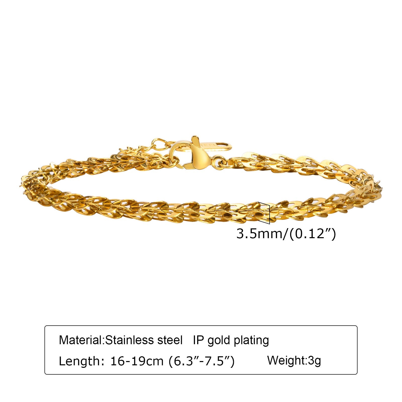 Wholesale Stainless Steel Gold Stacking Bracelet